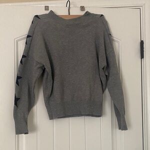 Sweet Romeo Gray Sweater with Navy Star Accents